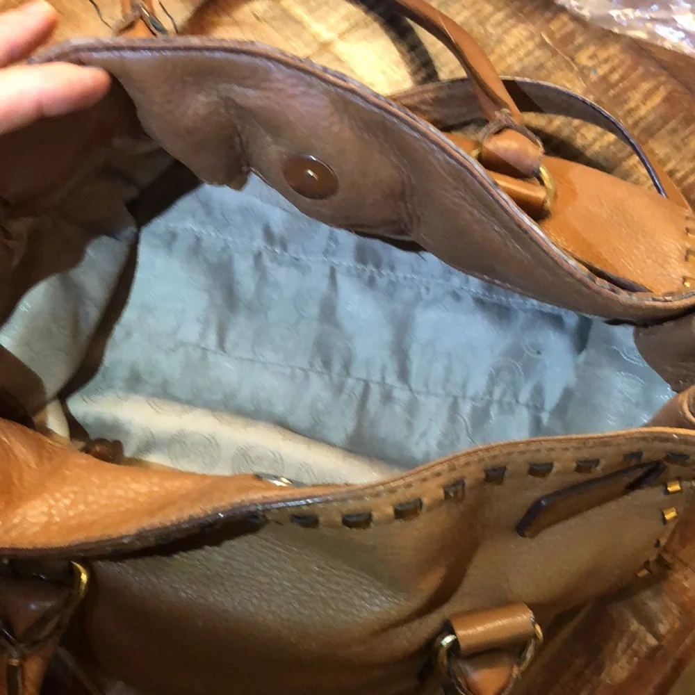Michael Kors Hamilton Satchel Handbag Soft Genuine Leather (Brown/Gold )medium - Picture 11 of 11